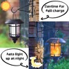 Dynaming 4 Pack Solar Flame Wall Lanterns Outdoor, Solar Powered