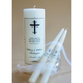 Ornate Cross Wedding Unity Candles