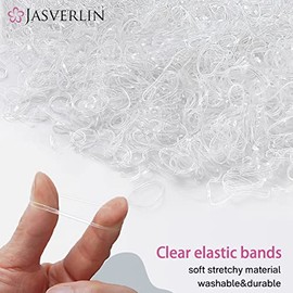 Clear Elastic Hair Bands, 2000 pcs Snag-Free Mini Rubber Ties for Braiding, No Damage Hair Accessories for Women Teens