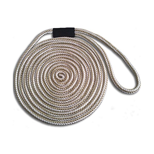 3/8" x 25' Gold-Braid Double Braid Nylon Dock Line -