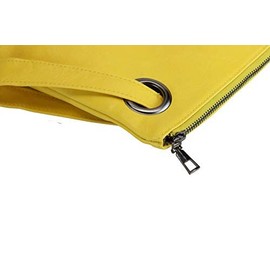 Kitty Womens Oversized Clutch Bag Large PU Leather Pouch Evening Handbags Envelope Purse with Wristlet Shoulder Lady (Yellow)