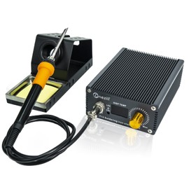 ONEZILI Digital Soldering Iron Station, 150℃-480℃ (302℉-896℉) Precision Temp Control, Built-in Transformer, ESD Safe for Electronics, C/F Switch, Auto Sleeping, 75W Soldering Station