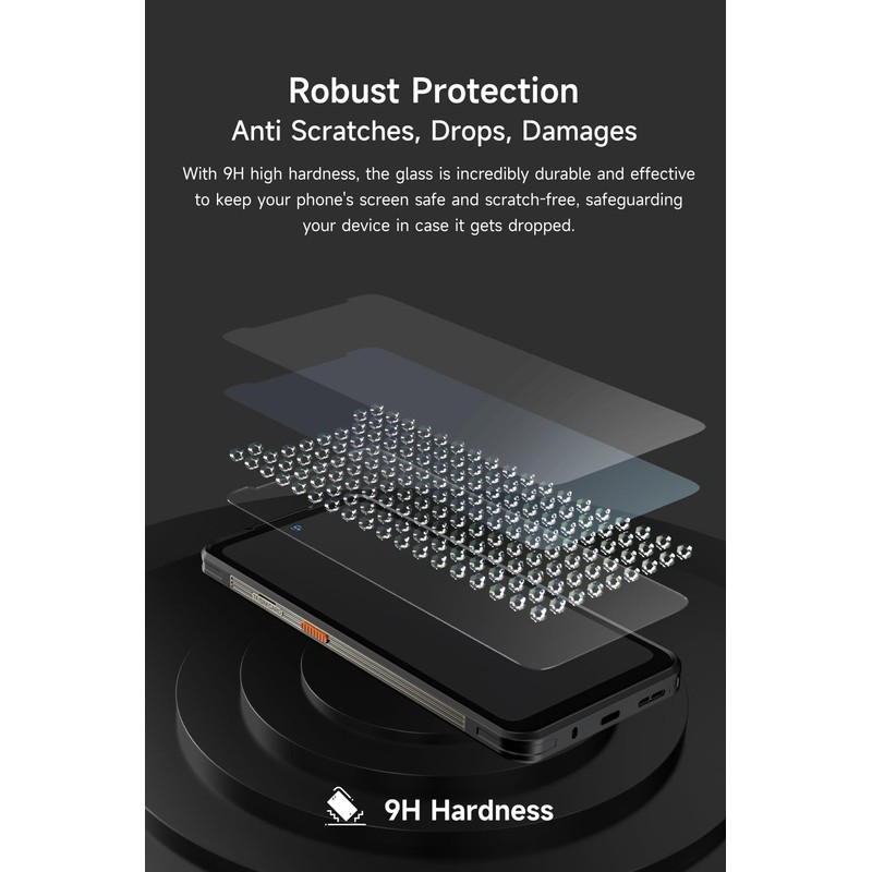 Ulefone 2-Pack Screen Protector Armor 27 Series, Shatterproof Tempered Glass