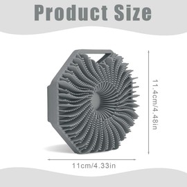 BIRLOZA Körperbürste aus Silikon Badebürste Dusche Duschbürste Silikon Weichpelz Badebürste Weiche Borsten und Sanftes Peeling perfekt für Frauen Männer (grau)