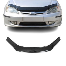 OMAC Front Bug Shield Hood Deflector Guard for Honda Civic 2001-2005 Sedan Smoke
