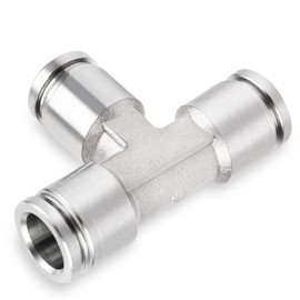Yoebor Stainless Steel 304 Pneumatic Push to Connect Tee 8mm OD 3-way Connector Tube Fitting 1pc