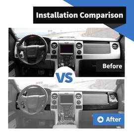 Voodonala for Ford F150 Raptor 2009-2014 Center Console Dash Panel Cover Kits Compatible with Ford F150 2009-2014 (3Pcs/Set,Carbon Fiber Black,ABS)