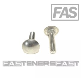 FAS (25) M6-1.00x25 Carriage Bolts Stainless Steel DIN603 A2 Stainless Steel