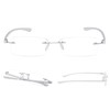 LUR Rimless Reading Glasses for Men Women 7 pack Small