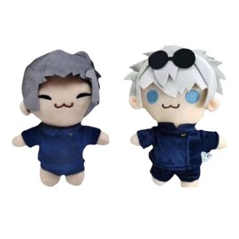 OUKEYI 18cm Gojo Satoru Plush Toy,Anime Geto Suguru Soft Figure,Cartoon Gojo Plushies Pillow for Kids Plush Figure Gift ，Hug Pillow Cushions Sofa Home Decoration