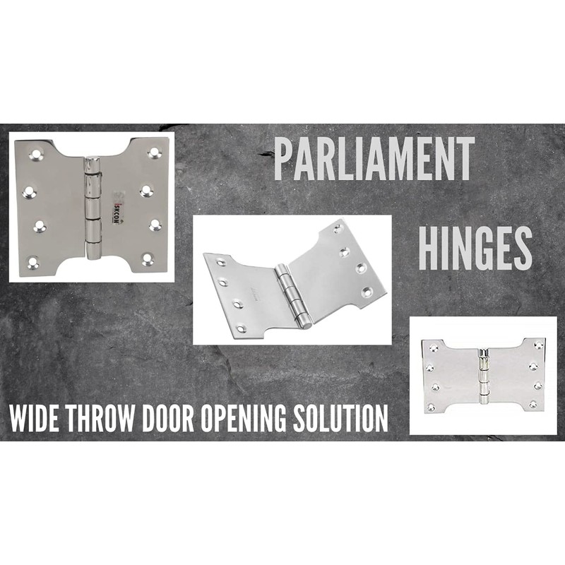 Ssiskcon 4 inch Parliament Stainless Steel Hinges Wide Throw Expandable
