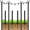 LETIANPAI 4 Pack String Light Poles,10 Ft Metal Poles with