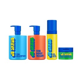 JB SKRUB Premier Bundle - Complete Body, Face, & Hair Care Routine - Hydrating, Oil-Control - Teen & Pre-Teen Skin & Hair