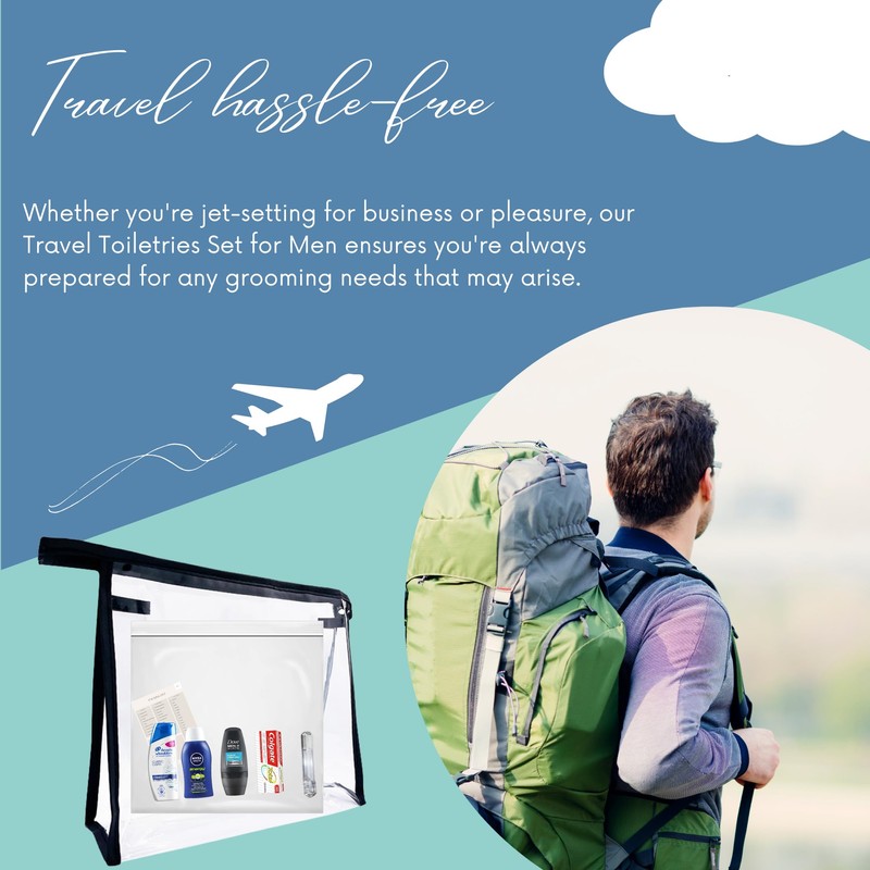 Travel Toiletries Set for Men, Mini Travel Toiletries, Travel Man