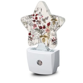 Night Light, Vintage Flower Night Lights Plug into Wall with Dusk to Dawn Sensor,Lamp for Bedroom Bathroom Hallway Nightlight for Women Girls