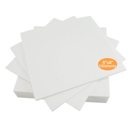 New brothread Cut Away Machine Embroidery Fleece 8 x 8 Inches (20 cm x 20 cm) - 100 Sheets/Pack - Medium Weight 70 gm (2.5 oz) - Fits Max Embroidery Surface 15 cm x 15 cm