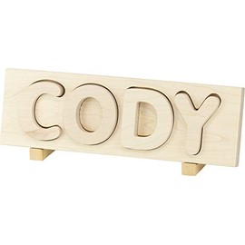 Name Puzzle, Natural - 4 Letters with Props - Made in USA