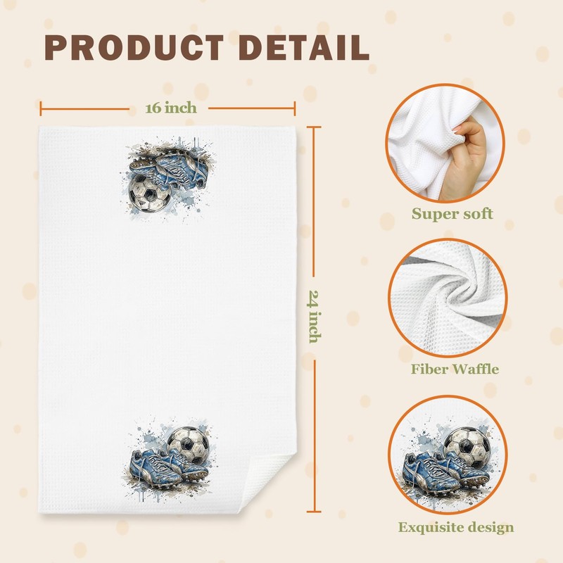 Soccer Gifts Hand Towels for Kids Boys Bathroom Set of