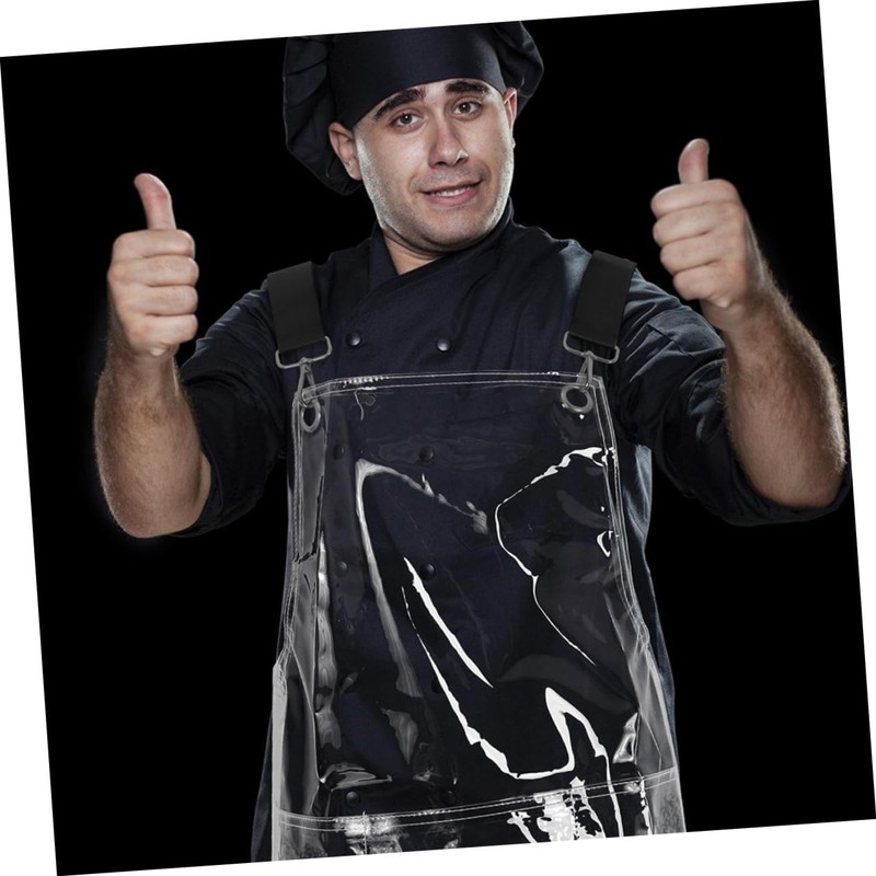 FOMIYES Clear Apron With Pockets Transparent Hair Salon Apron For