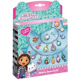 Totum Gabby's Dollhouse Charm Bracelets, Two DIY Kits with Various Glittery Charms and Characters. Suits Ages 3 Years +.