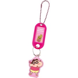 Tees Factory Crayon Shin-chan Name Tag Key Chain Momoiro, Approx. H 4.1 x W 1.1 x D 0.1 inches (106 x 28 x 3 mm) (excluding ball chain) KS-5546252MO