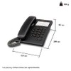 Panasonic KX-TS550MEB Teléfono Alámbrico, Color Negro, Mediano