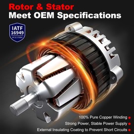 TOPAZ New 12V 120A Alternator 13500315 TG12C067 Compatible with Buick Regal 2.4L 2012 2015-2017, Chevy Equinox 2.4L 2010-2017, GMC Terrain 2.4L 2010-2017