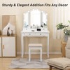 Caroeas Vanity, Tri-Fold Makeup Vanity with Mirror, Lights and Padded