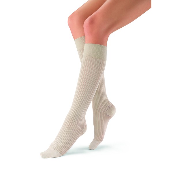JOBST soSoft, Knee High Compression Socks, Ribbed, 20-30 mmHg, Sand, MD