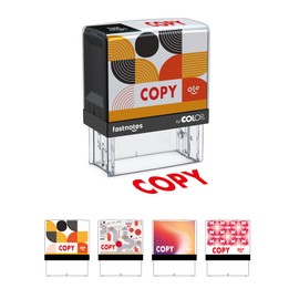 Fastnotes Copy Self-Inking Rubber Stamp by COLOP - Great for Office Documents, Notary, Warehouse, Accounting Paperwork, Business, and Legal Documentation - Red Ink (Copy- Red)