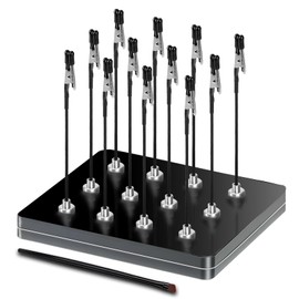 Third Hand Soldering, 12 x Soldering Aid with Crocodile Clips and Magnetic Base, Includes 1 Brush, Non-Slip Design and Flexible, Ideal for Soldering Aid, Board Holder and Model Making Accessories