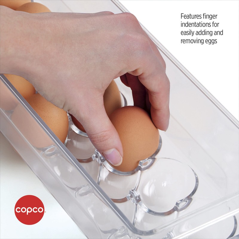 Copco Egg Fridge Bin, 16.5 x 4.7 x 4.2-Inch, Clear
