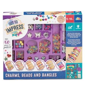 Out to Impress Charms, Beads and Bangles Kit for Children from 5 Years Bracelet Making Kit Jewellery Making Kit Friendship Bracelet Kit Kids Crafts Charm Bracelet Making Kit Gift Jewellery Set
