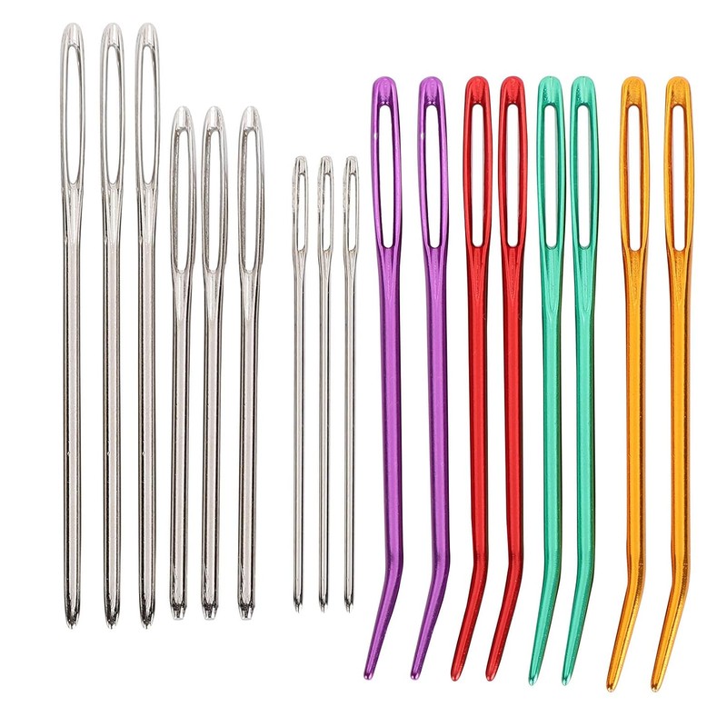 Agujas de Hilo, Punta Curvada de Aluminio Roma de Ojo