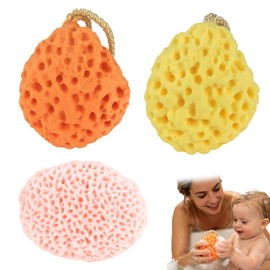 Esponjas de Baño Naturales,Esponjas de Baño Naturales para Bebé en Forma de Panal de Abeja, Estropajos Super Suaves y Sin Látex,para todas las edades 