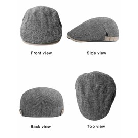 Yutdeng Flat Cap Men's Autumn Winter Flat Cap Peaked Cap Beret Cap Men's Beret Cap Flat Cap Gatsby Newsboy Hat Adjustable Men's Hat Driving Cabbie Hunting Caps Vintage Hat Cotton Hat, A-light grey