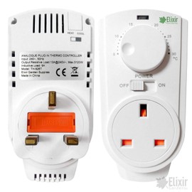 Elixir Gardens ® Plug in Analogue Thermostat Controller Heating Cooling