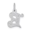 GlittersandGold 14KW Diamond-cut Letter E Initial Charm Bracelet Necklace