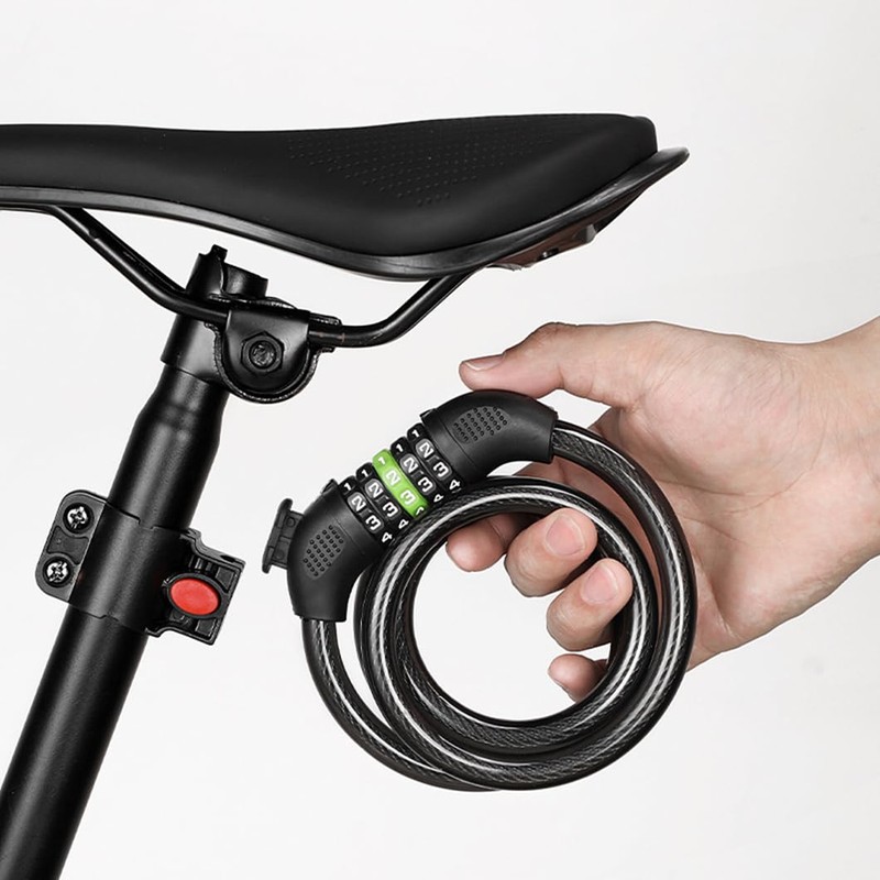 Bicycle Key Dial Lock 5 Digit Wire Lock 47.2 inches