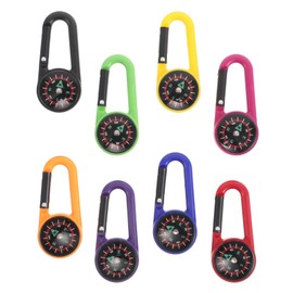 BESPORTBLE 8pcs Carabiner Hook Compass for Outdoor Adventures Lightweight Pocket Guide for Boys and Girls and Adults for Camping and Hiking