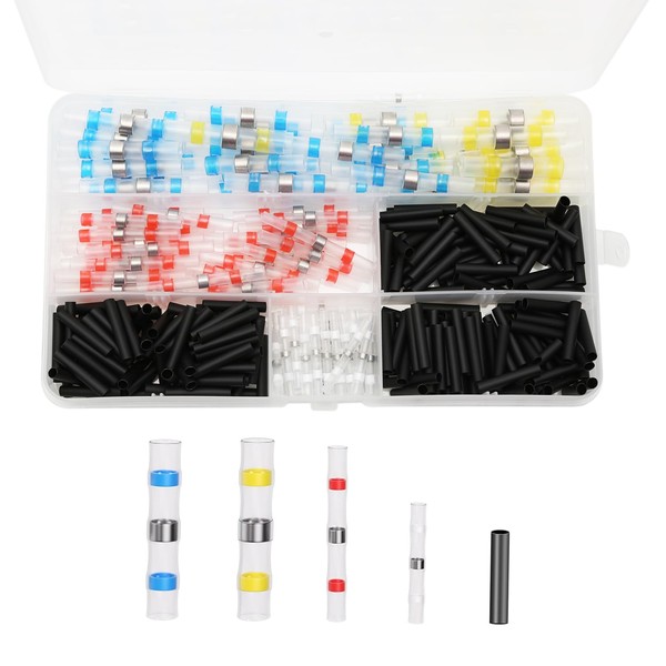 Pack of 300 Cable Connectors, Waterproof, Insulated, Solder Connector with