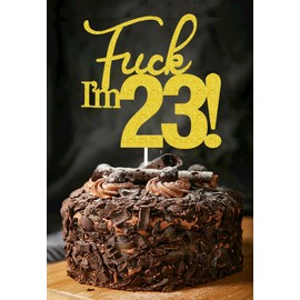 Decoraciones de cumpleaños doradas para mujer, 23 decoraciones para tartas, decoraciones de 23 cumpleaños, decoración para tartas de 23 cumpleaños, 23 decoraciones para pasteles, 23 decoraciones de cumpleaños doradas, veintitrés