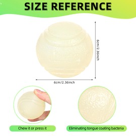 3 Pieces Glow In The Dark Dog Ball,6cm Indestructible Dog Ball Toys,Luminous High Bounce Rubber Dog Balls,Teeth Training Dog Ball Toys,Dog Interactive Dog Ball Chew Toys for Small Medium Large Dog