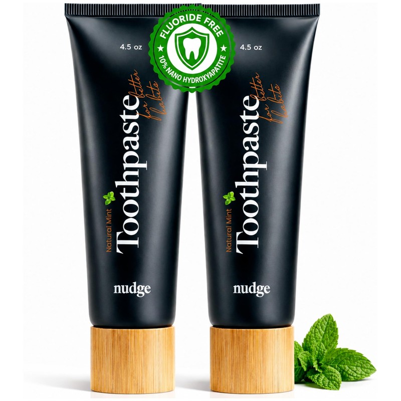 Nudge 10% Nano Hydroxyapatite Toothpaste, Rod-Shaped nHA for Maximum Enamel