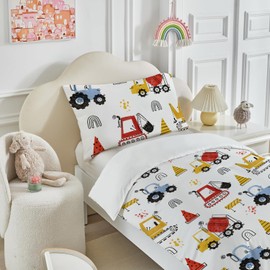 Caregchrisj Toddler Duvet Cover Sets 120 x 150cm Cartoon Print Cot Duvet Cover Set - With Zip Closure And 1 Pillowcase 40 x 60 cm, Soft Breathable Duvet Covers(Cot Bed)