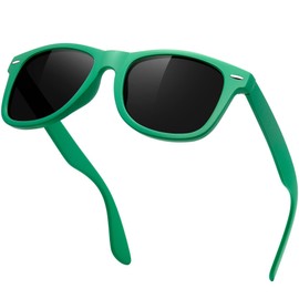 KANASTAL Polarised Sunglasses Men and Women Retro Classic Rectangular Sunglasses UV400 Protection for Driving Hiking Golf Fishing Outdoor Sports, Q-polarized black/green frame