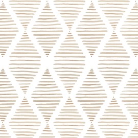 WENMER Geometric Peel and Stick Wallpaper 17.3" x 118" Striped Wallpaper Beige and White Contact Paper Geometric Wallpaper Self Adhesive Removable Stick on Wallpaper for Cabinets