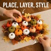 50Pcs Thanksgiving Artificial Pumpkins Set with Leaves Acorns and Pine