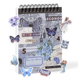 RISYPISY Pre-Cut Vintage Washi Sticker Book for Scrapbookling - 50 Sheets Blue Journaling Stickers, Ephemera for Junk Journal Supplies DIY Crafts Arts Frame Album, 473PCS