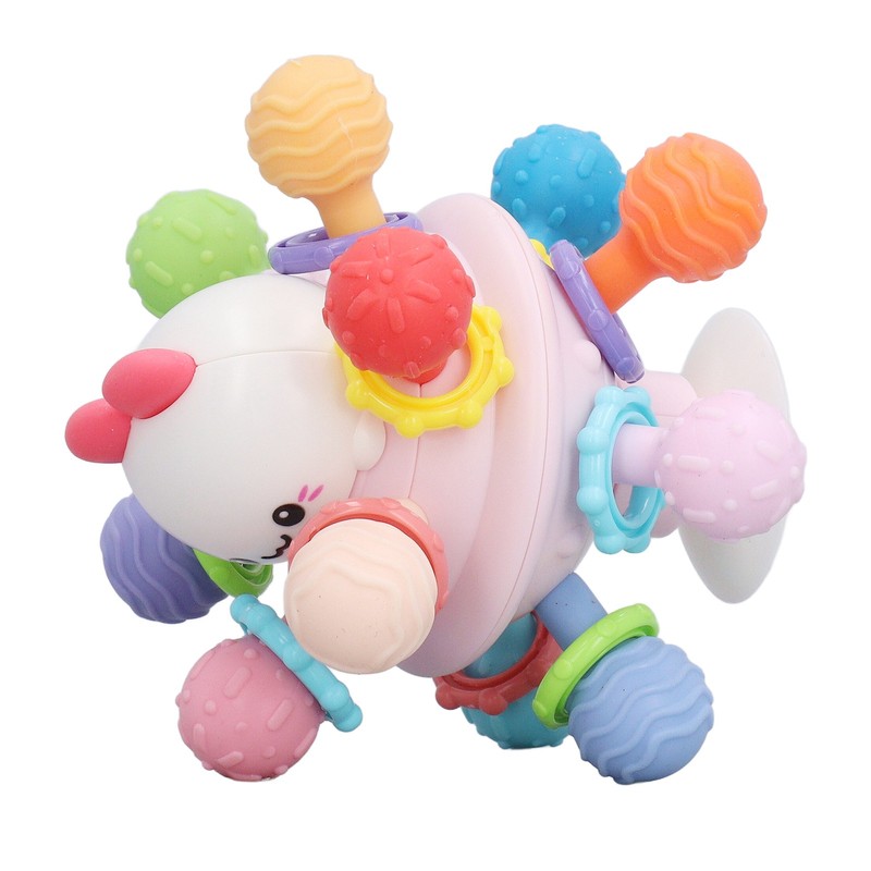 Baby Sensory Teether Toy Balls Chew Teething Ball Rattle Grasping